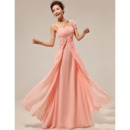 Custom Asymmetric Chiffon Floor Length Sheath Bridesmaid Dresses