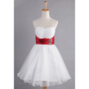 Simple A-Line Sweetheart Knee Length Organza Bridesmaid Dresses