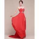 Discount Chiffon Sweetheart Sweep Train Column Evening/ Prom Dresses