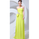 Strapless Chiffon Sheath Long Evening/ Prom Dresses for Spring