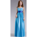 Formal Elegant Satin A-Line Floor Length V-Neck Evening/ Prom Dresses