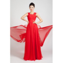 Custom Formal Chiffon Floor Length Straps A-Line Evening Dresses