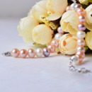 Multi Color 7-8mm Freshwater Natural Off-Round Bridal Pearl Bracelets