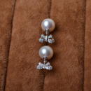 Stunning White 8-11mm Round Freshwater Natural Pearl Earring Set