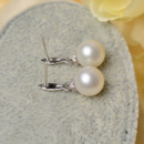 Cute White 8.5-9mm Round Freshwater Natural Pearl Earring Set