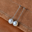 Stunning White 8-9mm Round Freshwater Natural Pearl Earring Set