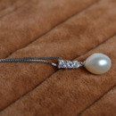 White Drop 8.5-9mm Freshwater Natural Pearl Earring Set and Pendant