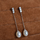 White Drop 8.5-9mm Freshwater Natural Pearl Earring Set and Pendant