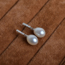 White Drop 8.5-9mm Freshwater Natural Pearl Earring Set and Pendant