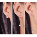 Fashionable White Round 7-8mm Freshwater Natural Pearl Earring Set