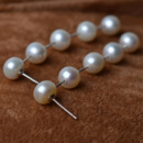 Fashionable White Round 6mm Freshwater Natural Pearl Earring Set