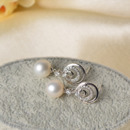 Fashionable White Round 8.5-9mm Freshwater Natural Pearl Earring Set