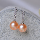 Inexpensive White/ Pink Round/ Drop Freshwater Natural Pearl Earring Set