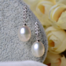 Inexpensive White/ Pink Round/ Drop Freshwater Natural Pearl Earring Set