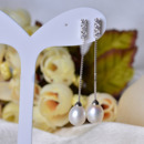 Inexpensive Pink/ White Round/ Drop Freshwater Natural Pearl Earring Set