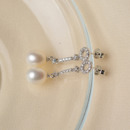 Inexpensive White Drop 7-8mm Freshwater Natural Pearl Earring Set