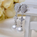 Discount White Round 9-11mm Freshwater Natural Pearl Earring Set