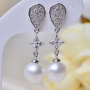 Discount White Round 9-11mm Freshwater Natural Pearl Earring Set