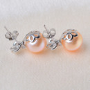 White/ Purple/ Pink Off-Round Freshwater Natural Pearl Earring Set