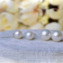 White/ Pink Round 8-9mm Freshwater Natural Pearl Earring Set