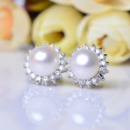 Elegant White Off-Round Natural Pearl Earring and Pendant Set