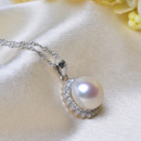 Elegant White Off-Round Natural Pearl Earring and Pendant Set