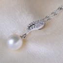 White 8-11mm Round Freshwater Natural Pearl Earring and Pendant Set