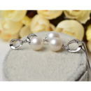 White 8-9mm Round Freshwater Natural Pearl Earring and Pendant Set