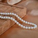 Inexpensive Classic White 6.5 - 7.5mm Freshwater Round Pearl Necklaces