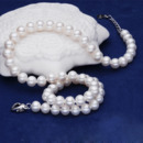 Gorgeous White 7.5 - 8.5mm Freshwater Off-Round Bridal Pearl Necklaces