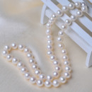 Gorgeous White 7.5-8.5mm Freshwater Off-Round Bridal Pearl Necklaces