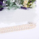 Inexpensive White 7mm Freshwater Natural Off-Round Bridal Pearl Necklaces