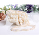 Inexpensive White 7mm Freshwater Natural Off-Round Bridal Pearl Necklaces