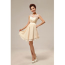 Affordable Elegant Asymmetric Chiffon A-Line Short Beach Wedding Dresses