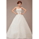 Custom Floral A-Line Sweetheart Floor Length Wedding Dresses