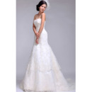 Lace Sweetheart A-Line Sweep Train Wedding Dresses for Spring