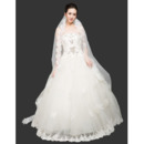 Custom Ball Gown Strapless Floor Length Organza Wedding Dresses