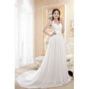 Elegant Sexy Halter Chiffon A-Line Court Train Wedding Dresses