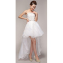 Asymmetric High-Low One Shoulder Organza Dresses for Spring Wedding