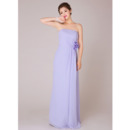 Elegant Chiffon Sheath Strapless Floor Length Bridesmaid Dresses