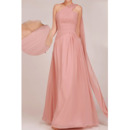 Custom One Shoulder Floor Length Chiffon A-Line Bridesmaid Dresses