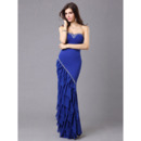 Mermaid Sweetheart Floor Length Chiffon Evening Dresses for Prom