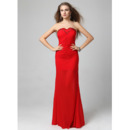 Sexy Chiffon Column/ Sheath Sweetheart Floor Length Evening Dresses