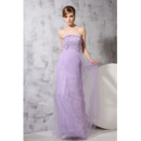 Sheath/ Column Strapless Floor Length Chiffon Evening Dresses for Prom