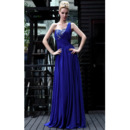 Discount One Shoulder Chiffon Sheath Floor Length Evening Dresses