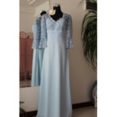 Lace Chiffon Long Mother of the Bride/ Groom Dresses with Sleeves