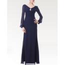 Long Sleeves Chiffon Floor Length Mother of the Bride/ Groom Dresses