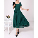 Chiffon Short Sleeves Tea Length Mother of the Bride/ Groom Dresses