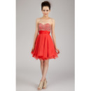 Discount A-Line Sweetheart Short Chiffon Beaded Homecoming Dresses