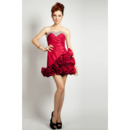 Sexy Short Sweetheart A-Line Satin Junior Homecoming Dresses